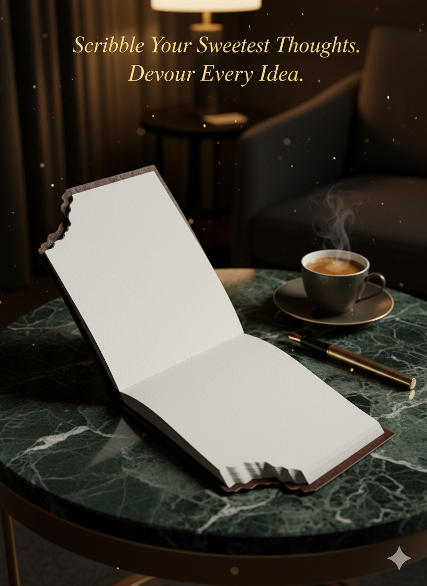 Premium Chocolate-Themed Diary Notebook-Unique Gift for Chocolate Lovers & Stationery Enthusiasts