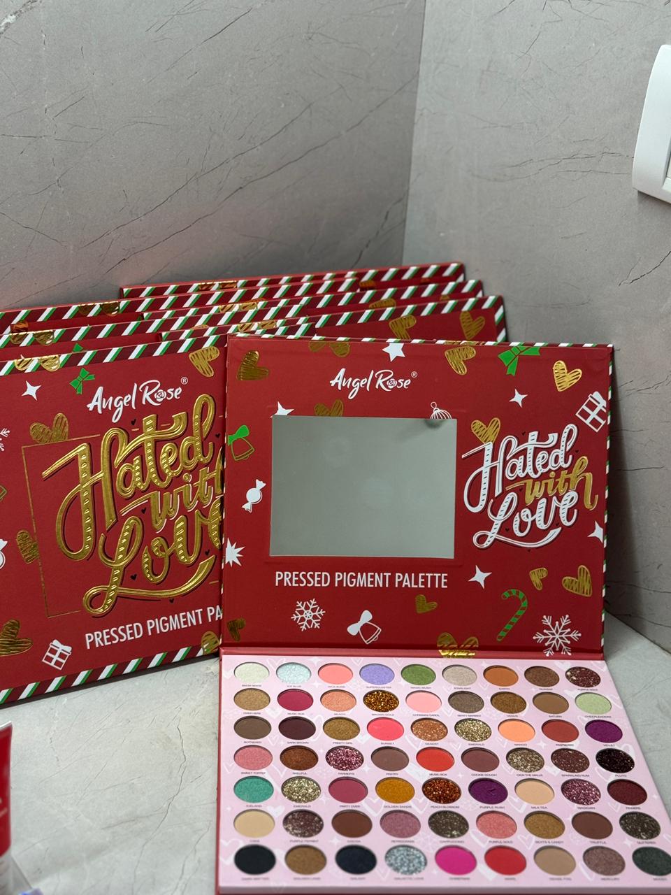 Angel Rose Hated with Love 35-Color Pressed Pigment Eyeshadow Palette – Matte, Shimmer & Glitter Shades for Bold, Long-Lasting Eye Makeup
