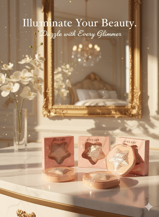 Star Design Highlighter Palette – Smooth, Radiant & Buildable Glow Powder for All Skin Tones