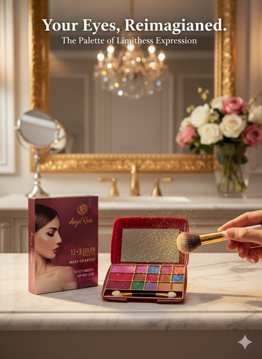 15-in-1 Eyeshadow Palette Set – Multi-Color Matte, Shimmer & Glitter Shades for Professional Eye Makeup, Blendable & Long-Lasting Pigmented Palettes for Party, Bridal & Everyday Look