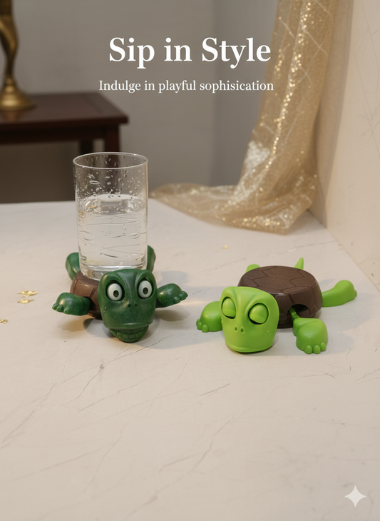 "Handcrafted Turtle Design Coaster. Eco-Friendly Decorative Table Coasters for Home, Office, Dining & Gifting