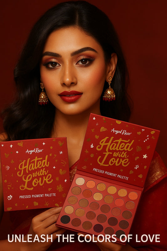 Angel Rose Hated with Love 35-Color Pressed Pigment Eyeshadow Palette – Matte, Shimmer & Glitter Shades for Bold, Long-Lasting Eye Makeup