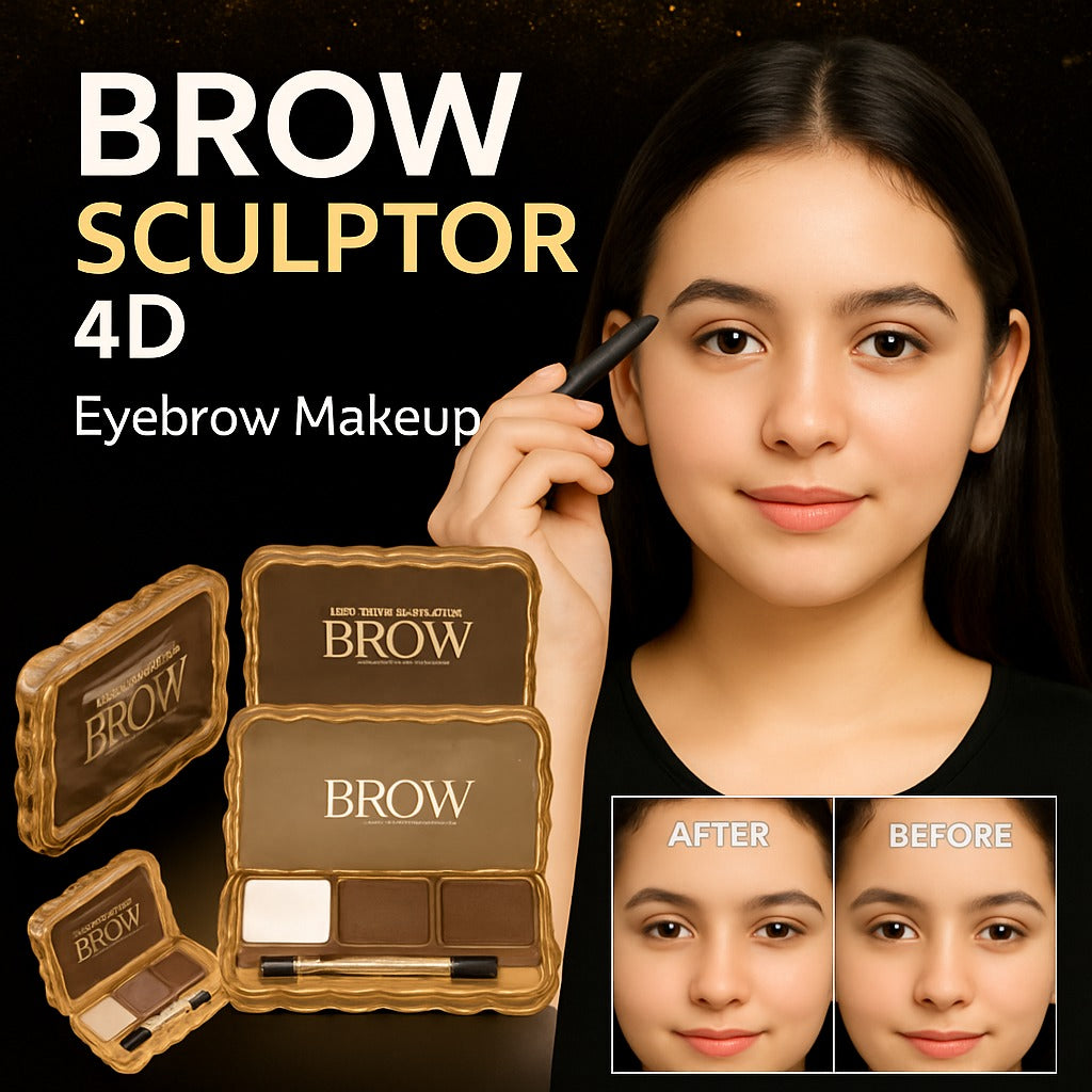Brow Sculptor Kit – Eyebrow Powder & Wax Palette with Brush | Long-Lasting, Smudge-Proof Eyebrow Makeup